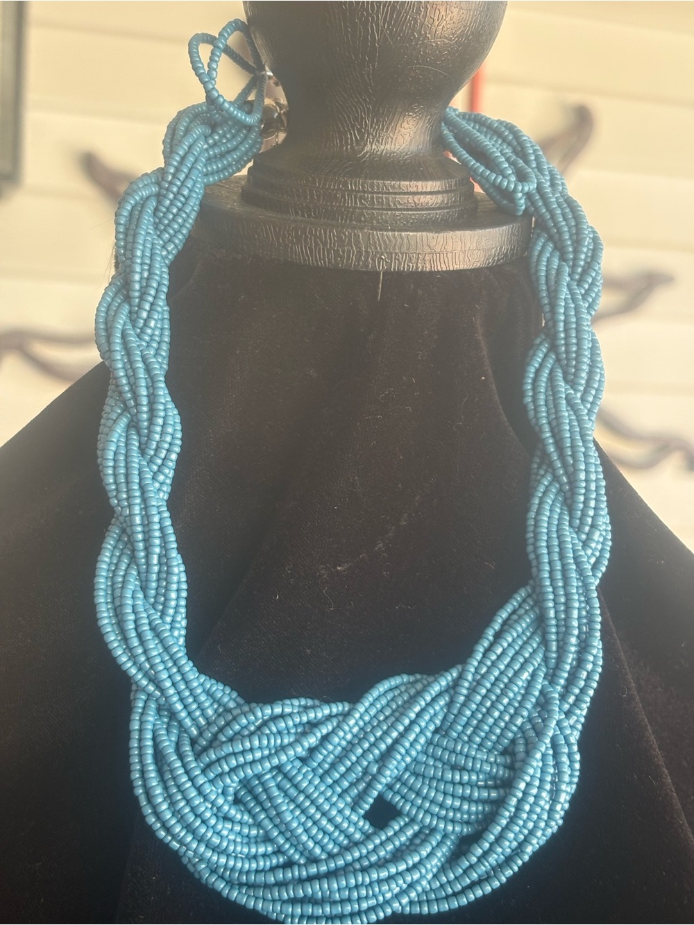 Turquoise Multi-Strand Beaded Statement Necklace - Women Jewelry